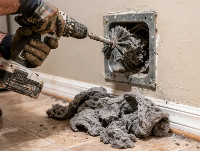 Certified West Haven Dryer Vent Cleaning technician performing dryer vent cleaning in West Haven
